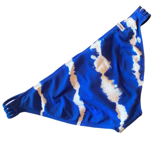 NWT BODY GLOVE Tie Dyed Drew Bikini Bottoms in Blue & White, size XL - Picture 6 of 8